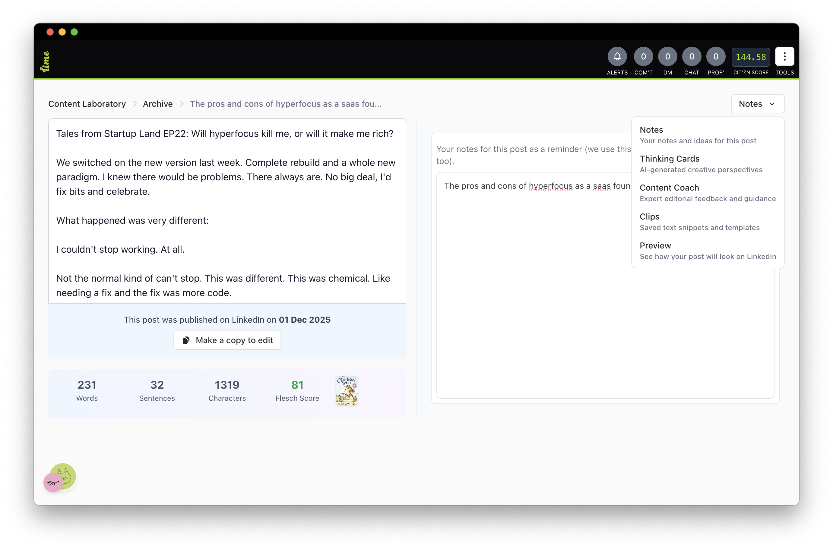 Create feature
